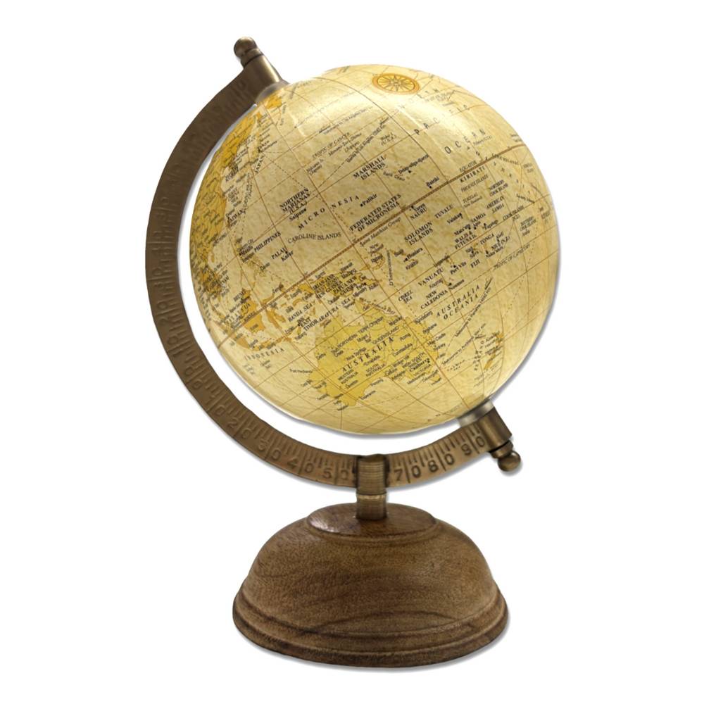 Mappamondo Opaco beige H 22 cm