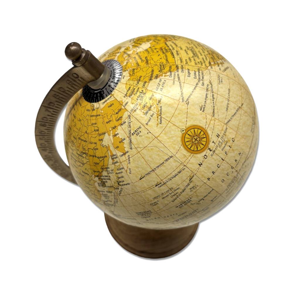 Mappamondo Opaco beige H 22 cm