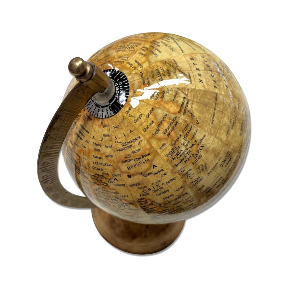 Mappamondo Lucido beige H 22 cm