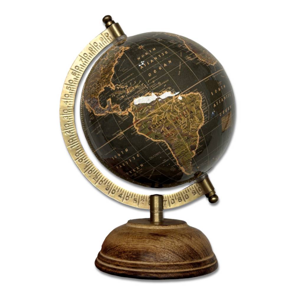 Mappamondo Lucido grigio H 22 cm