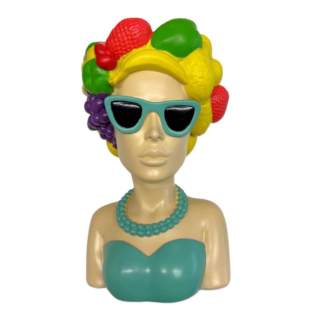 Portavaso in Resina Donna Frutta multicolor