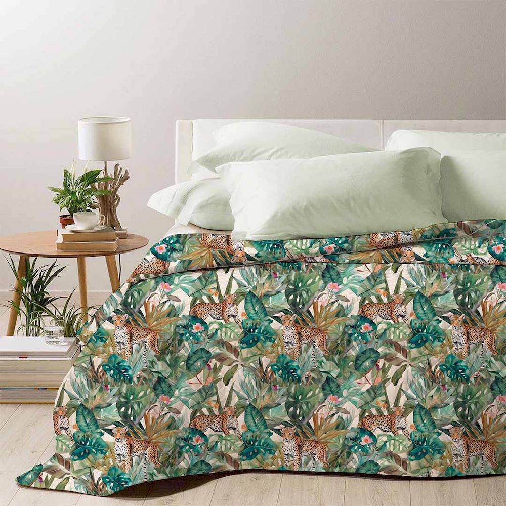 Boutis Trapuntino mezzastagione stampa digitale giungla piazza e mezzo