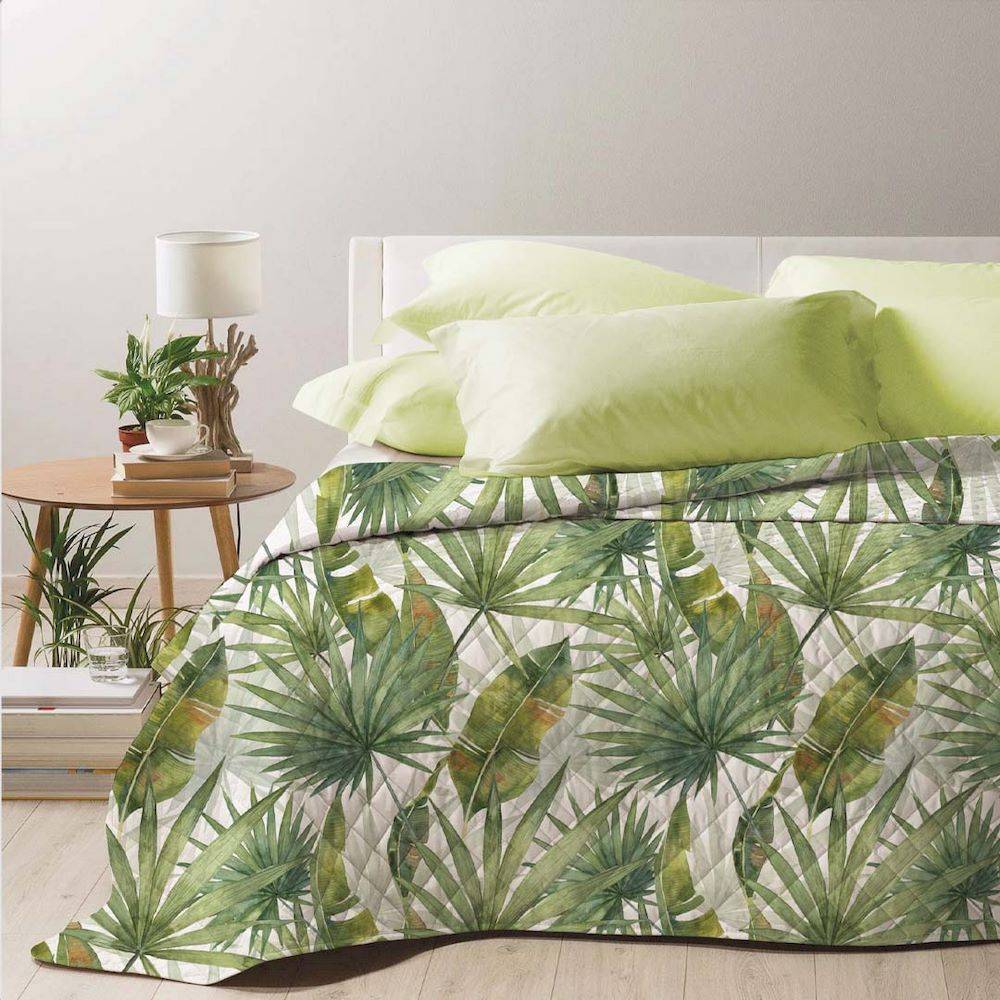 Boutis Trapuntino mezzastagione Flora felce stampa digitale piazza e mezzo