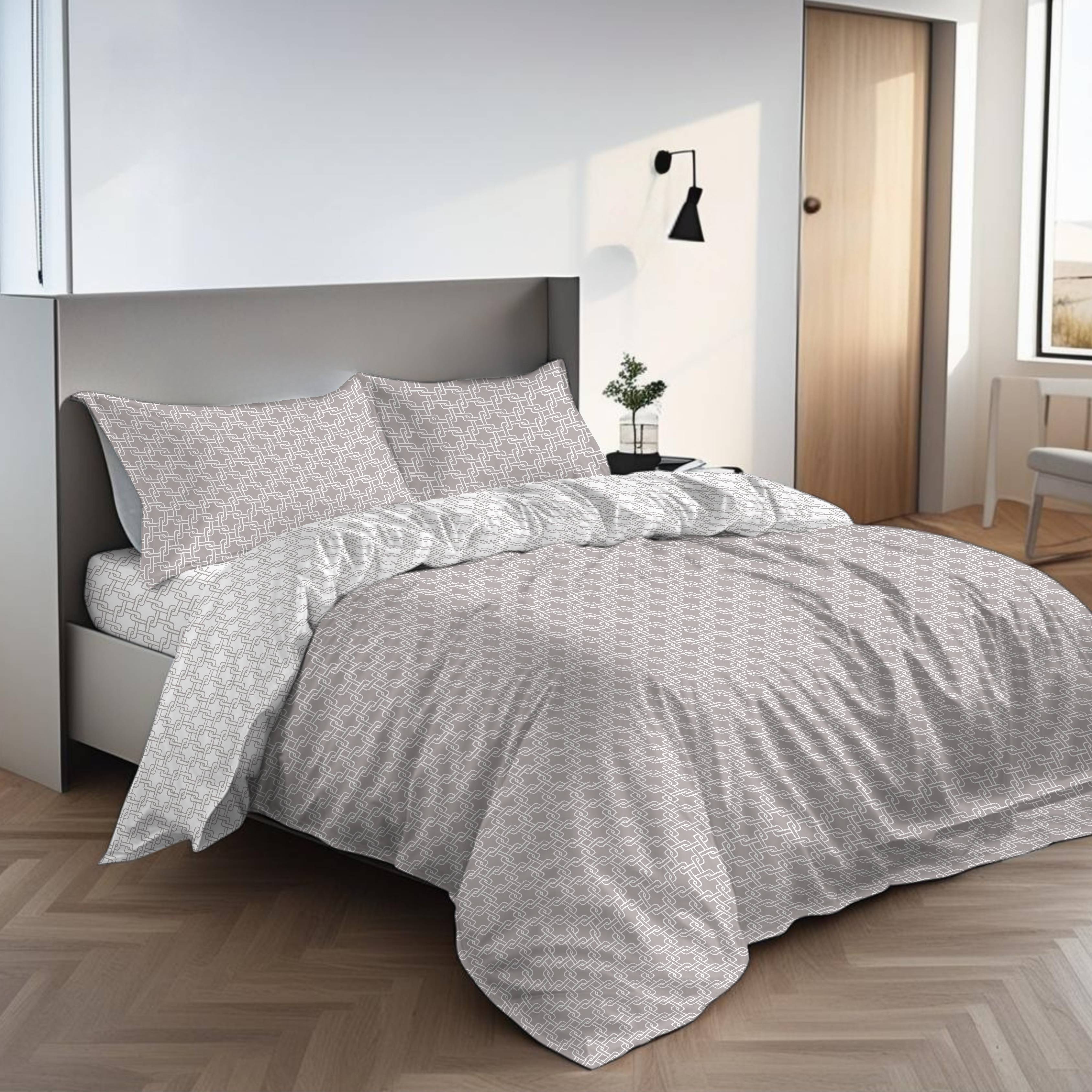 Completo Lenzuola catena beige Singolo