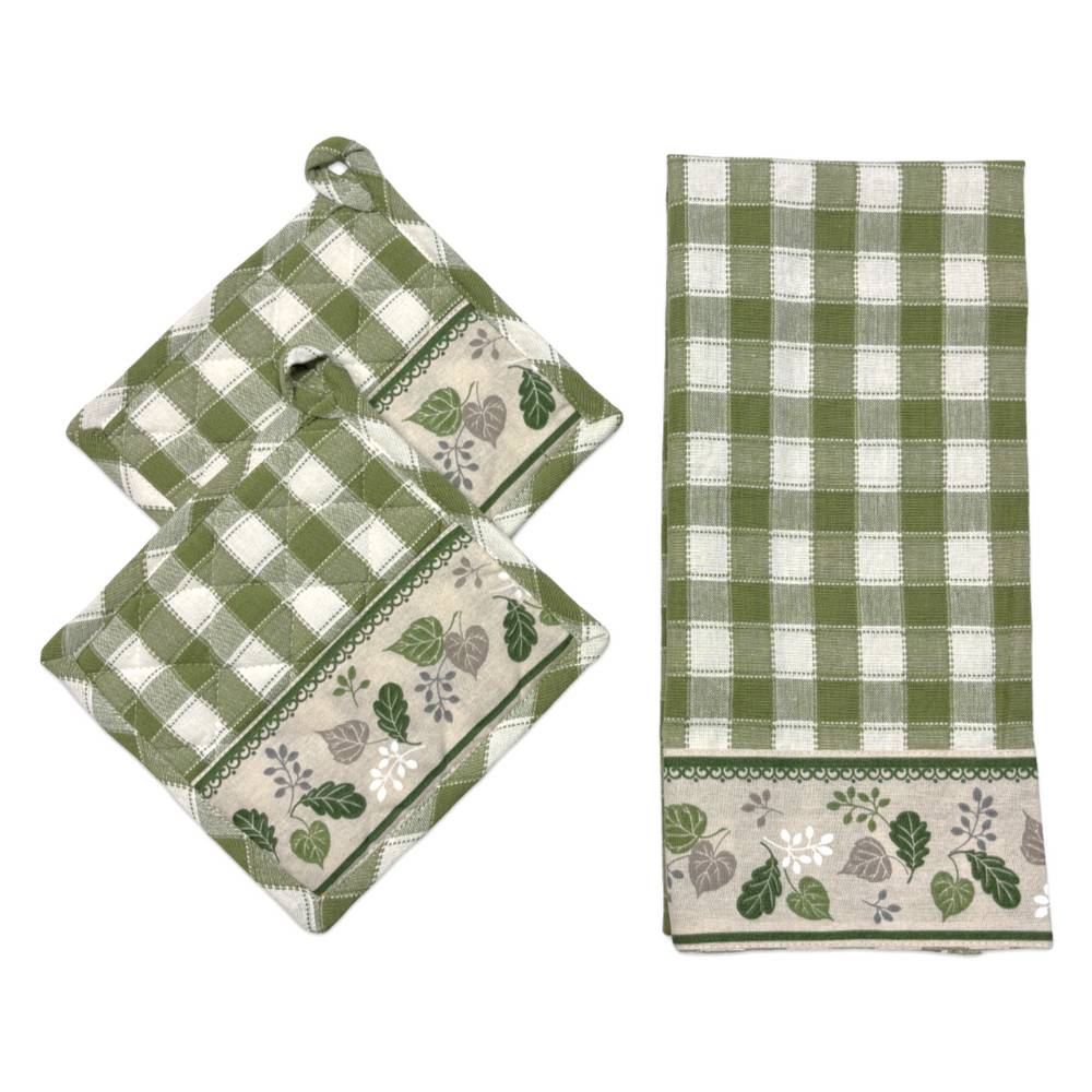 Set Canovaccio + presine Foglie