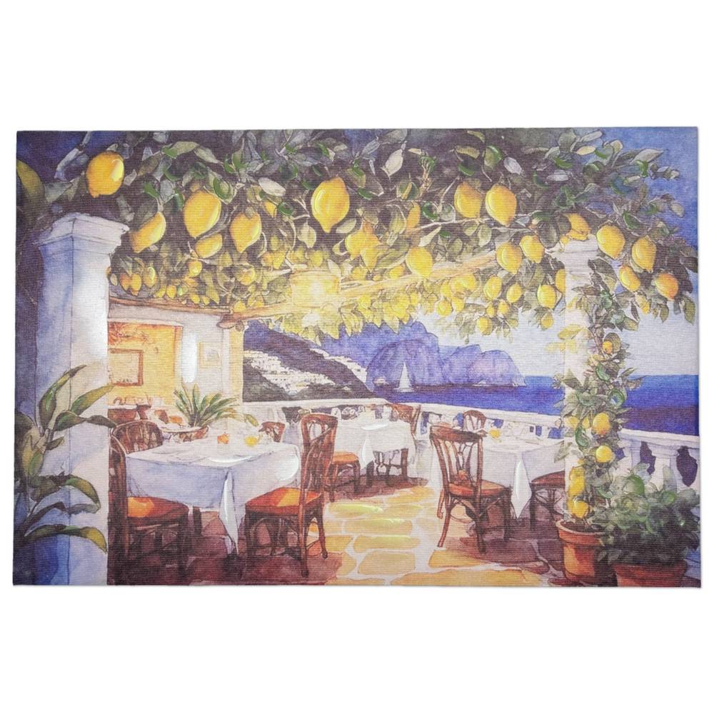 Quadro in Canvas Dipinto Limonaia sul mare 40 x 60