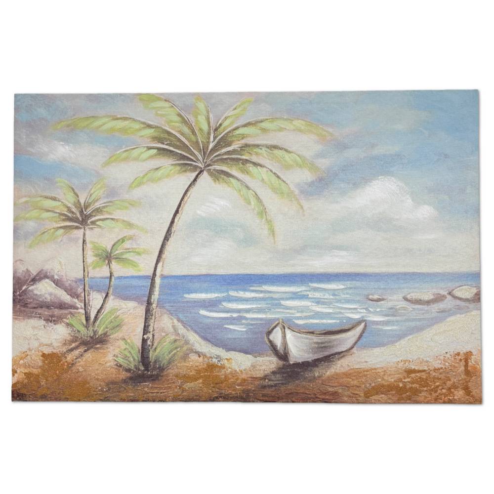 Quadro in Canvas Dipinto Barca in legno sulla spiaggia 40 x 60