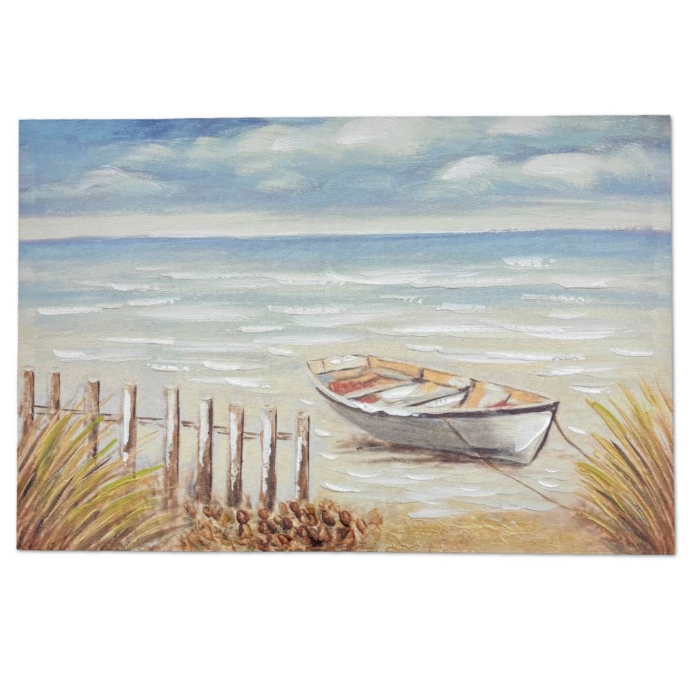 Quadro in Canvas Dipinto Barca sulla battigia 40 x 60