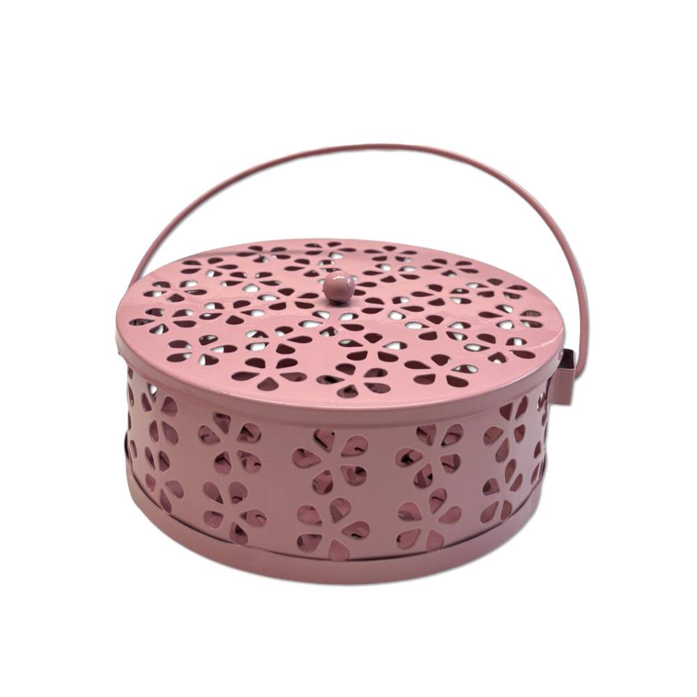 Porta zampirone in Metallo con coperchio rosa antico