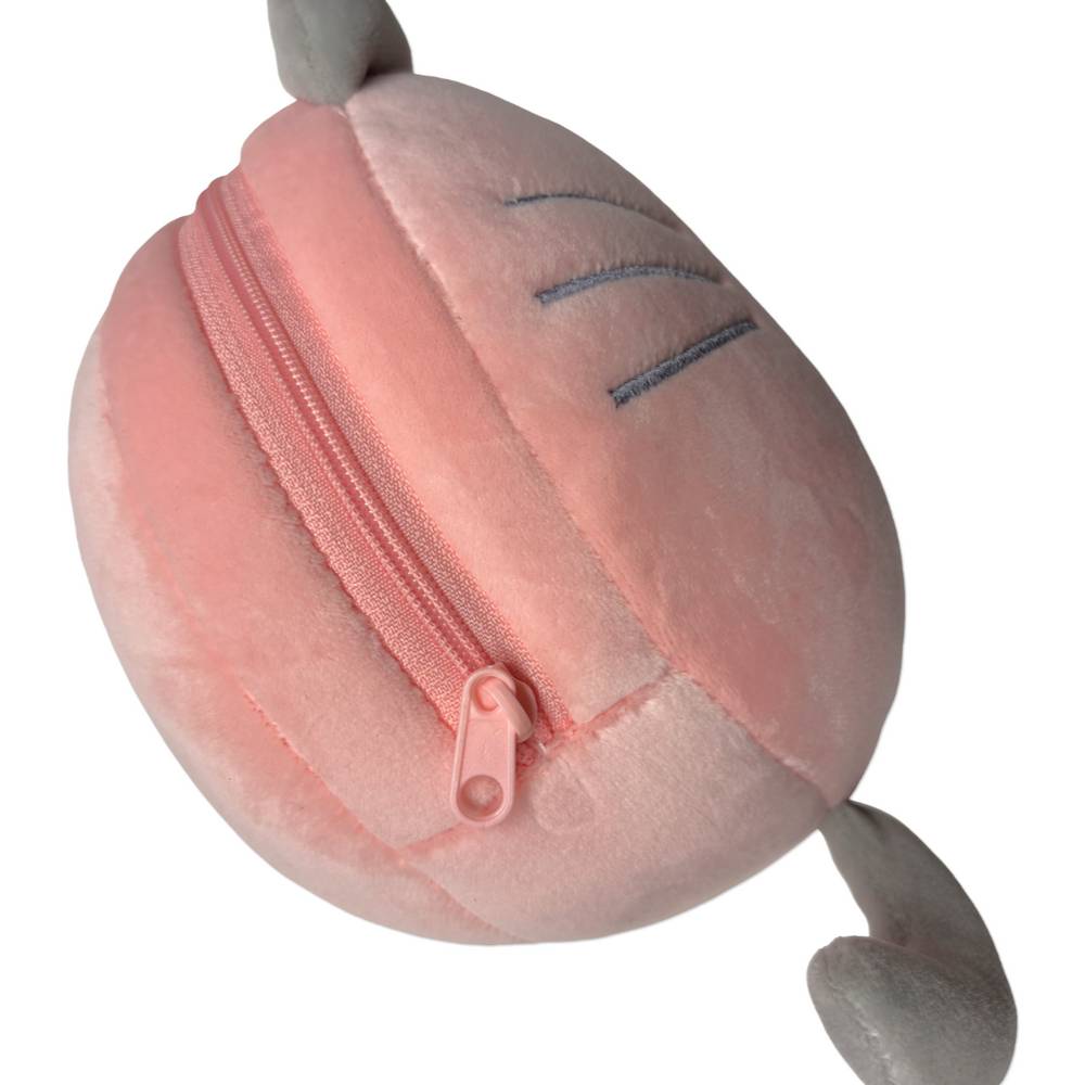Maschera da viaggio con peluches 2 in 1 Micetto rosa