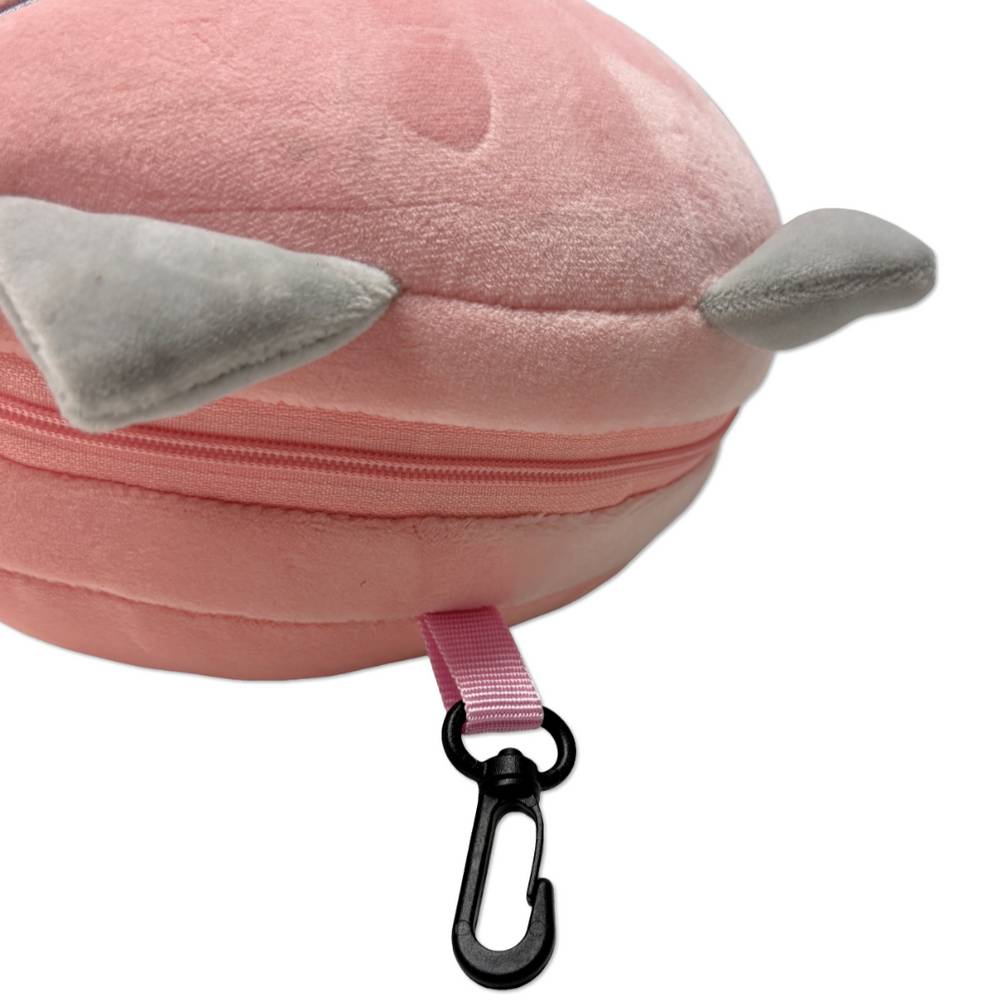 Maschera da viaggio con peluches 2 in 1 Micetto rosa