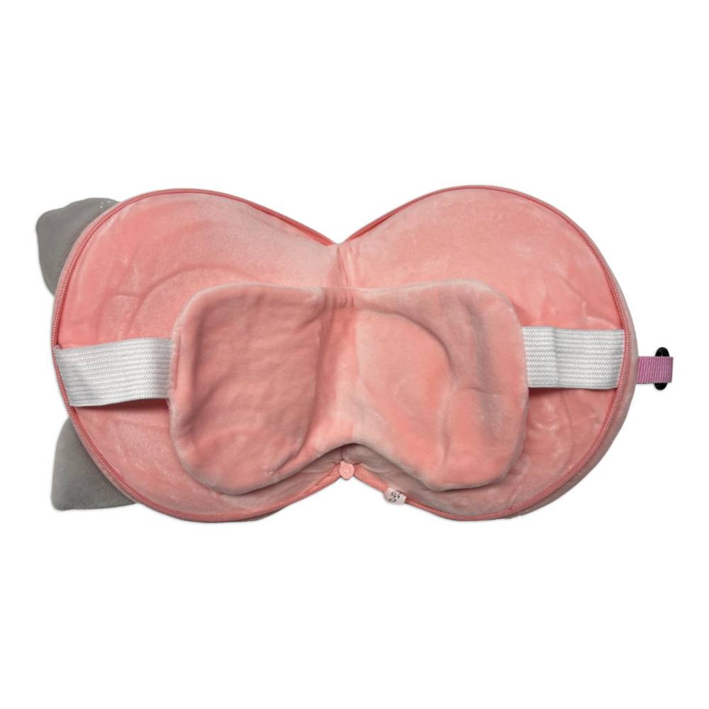 Maschera da viaggio con peluches 2 in 1 Micetto rosa