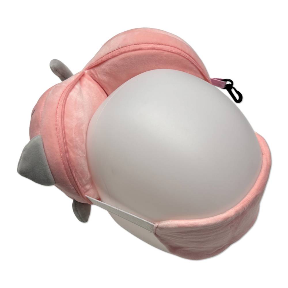 Maschera da viaggio con peluches 2 in 1 Micetto rosa