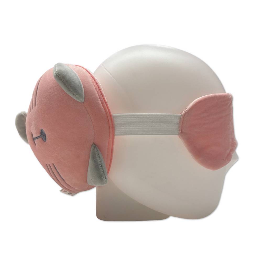 Maschera da viaggio con peluches 2 in 1 Micetto rosa