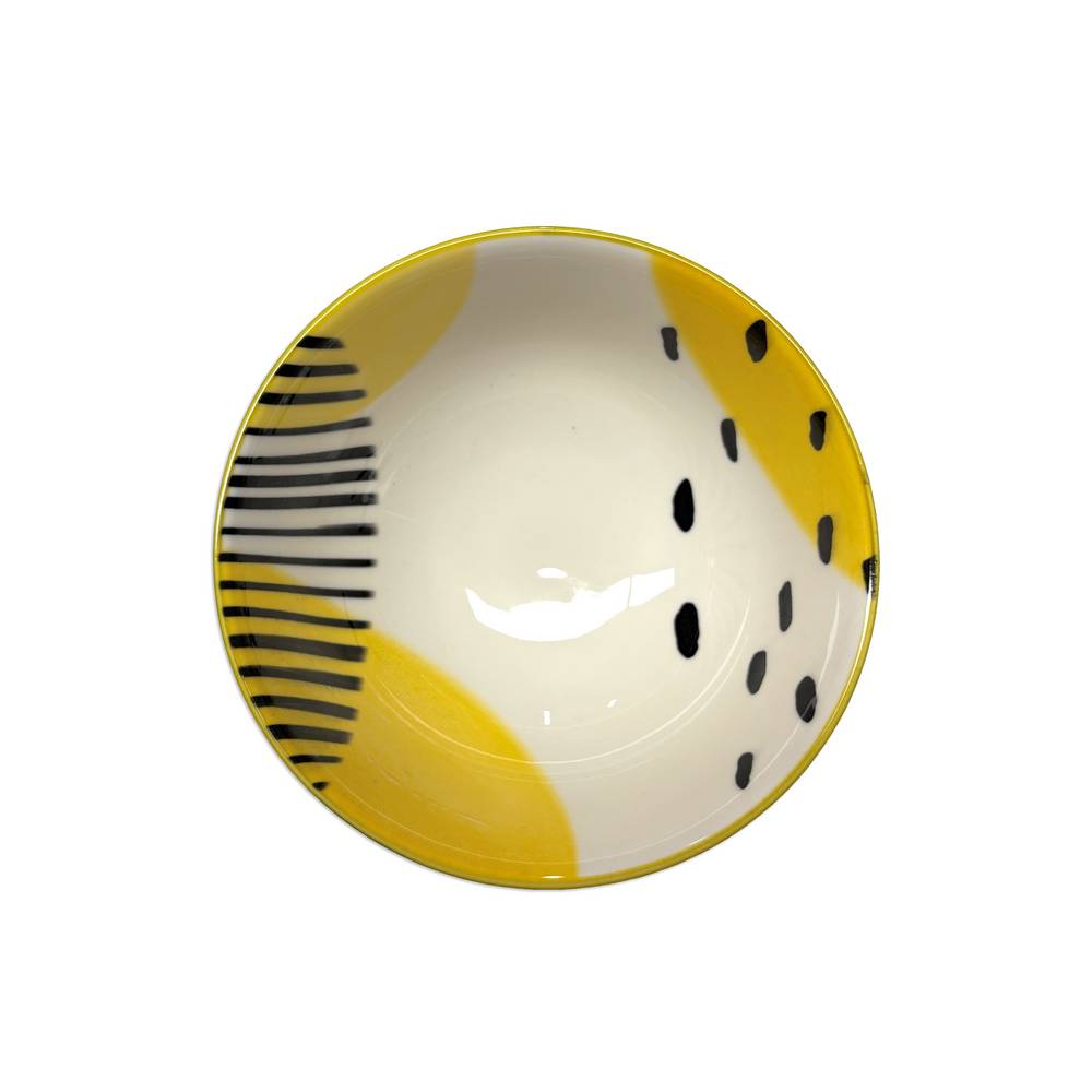 Ciotolina da aperitivo astratto giallo e bianco