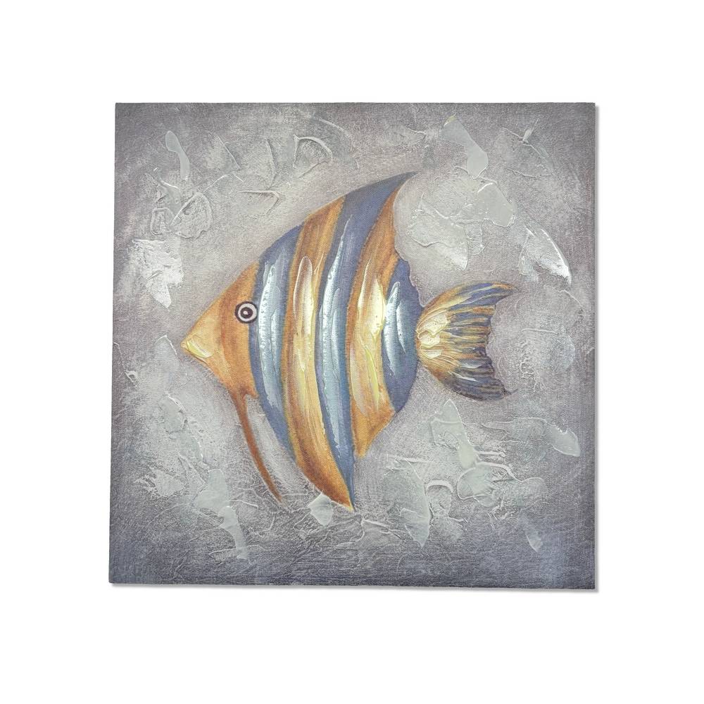 Quadro in Canvas Dipinto Pesciolino giallo e azzurro