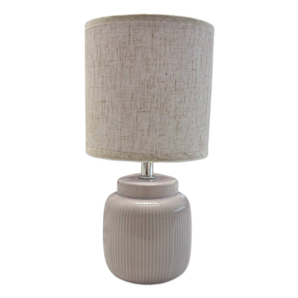 Lampada rigata in ceramica Tortora