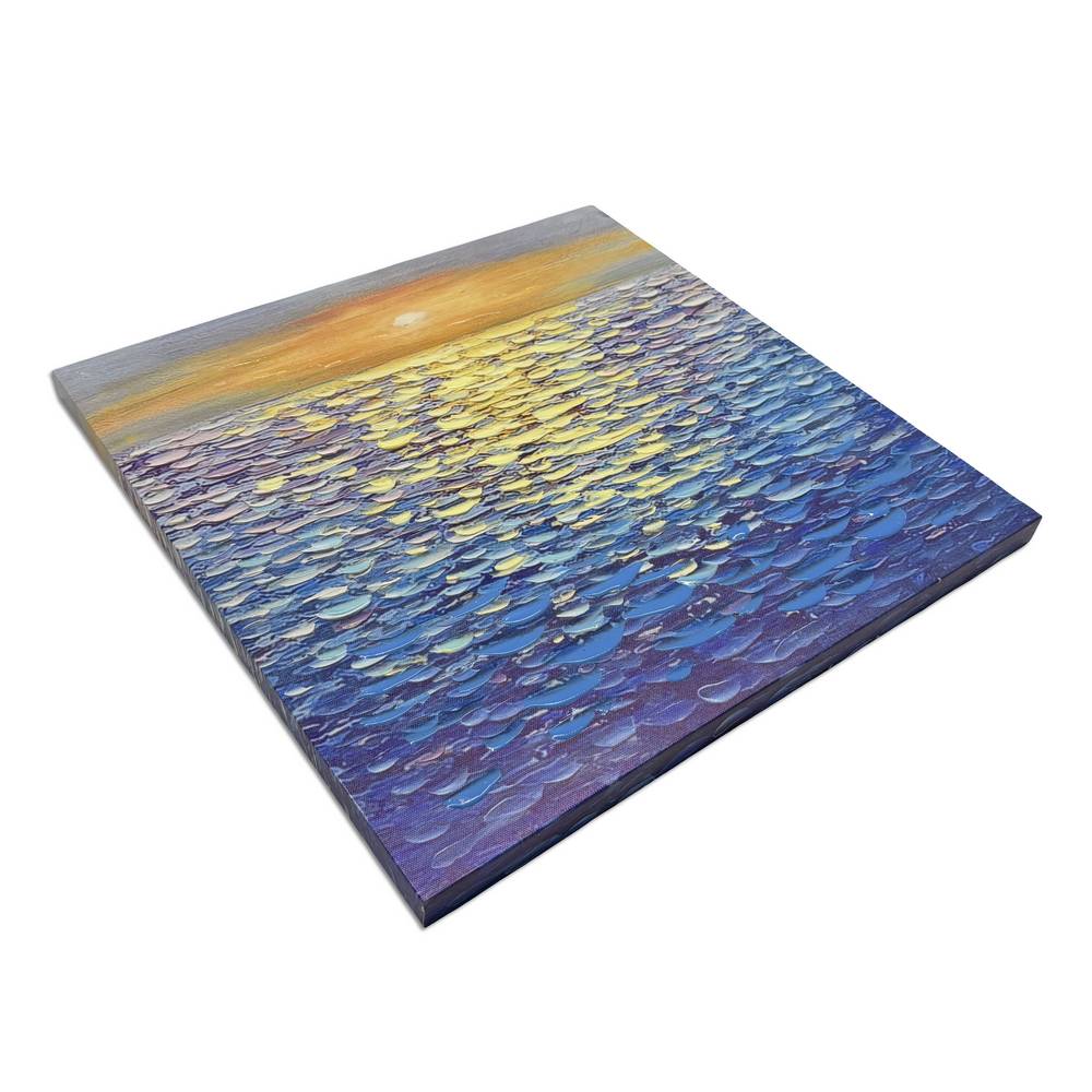 Quadro in Canvas Dipinto Alba al sulle onde