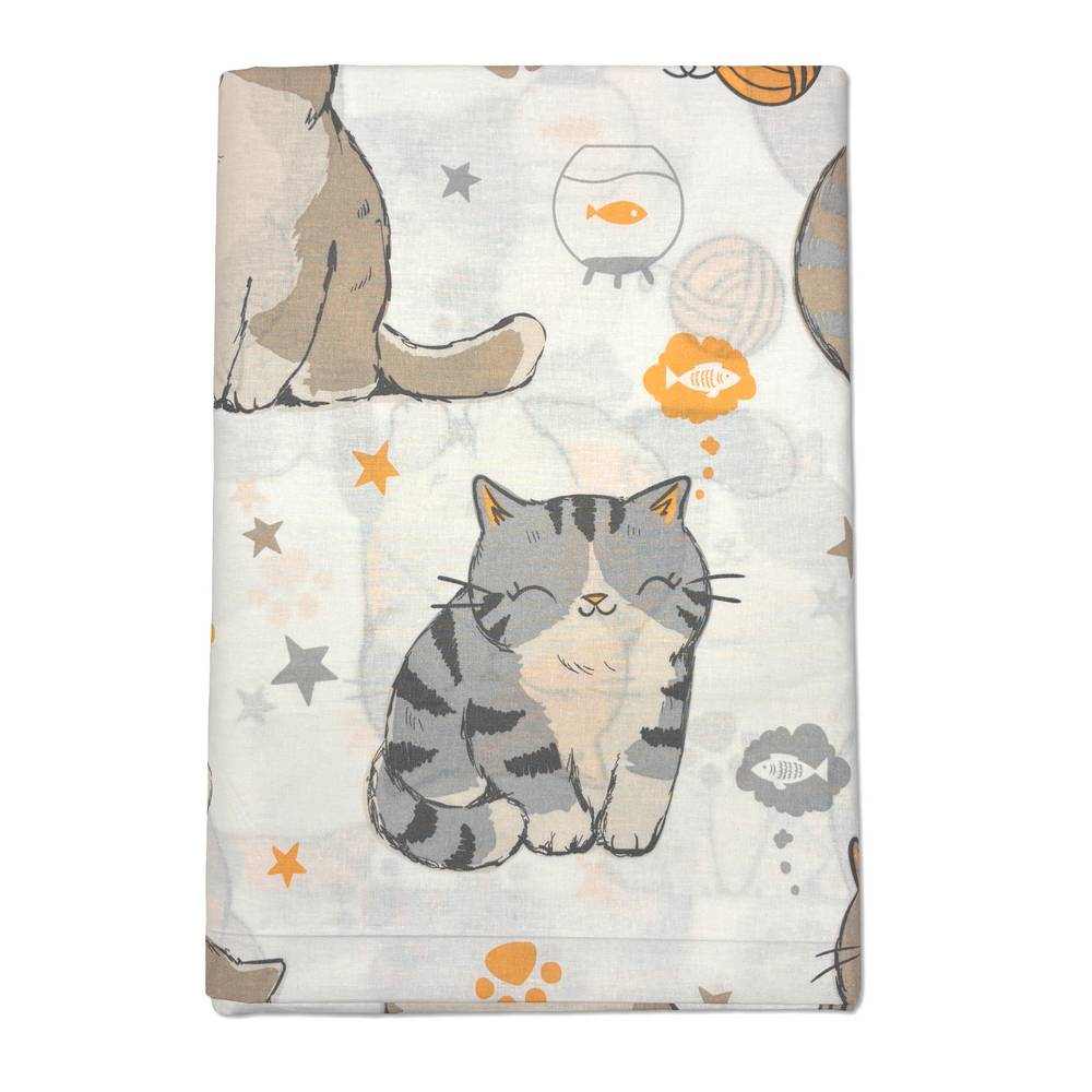 Copritutto cotone leggero gatti e gomitoli 260 x 290