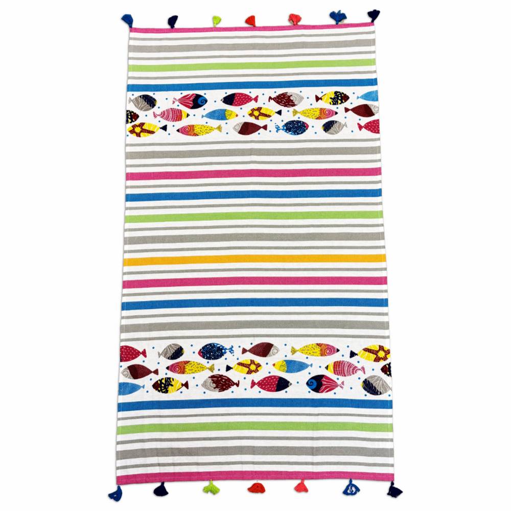 Fouta Telo Mare Bahia pesciolini multicolor 90 x 170