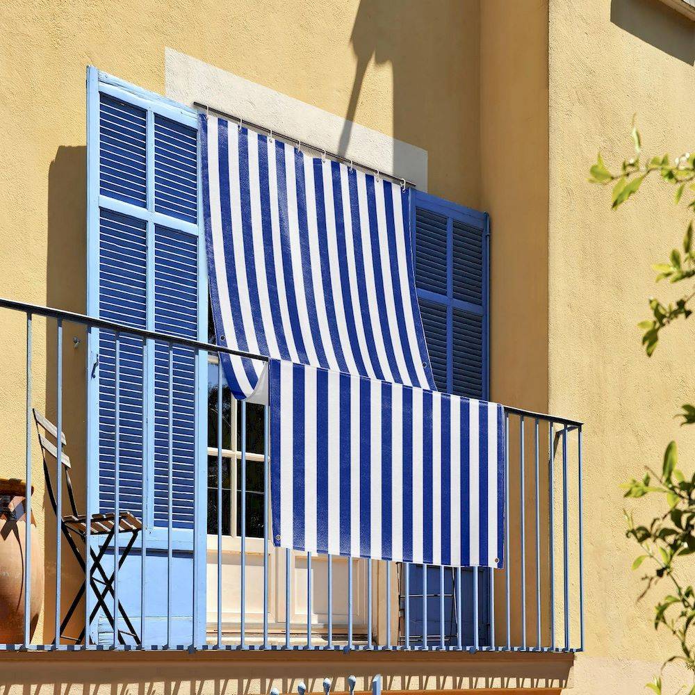 Tenda da sole anelli laterali idrorepellente caraibi blu 145 x 350 