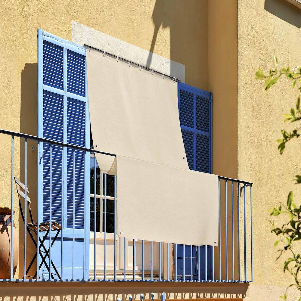 Tenda da sole anelli laterali idrorepellente canarie panna 200 x