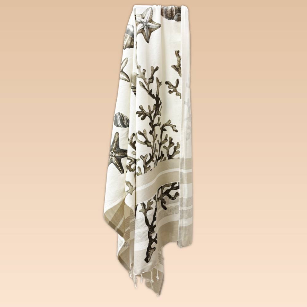 Fouta Telo Mare Corallo Tortora 100 x 200