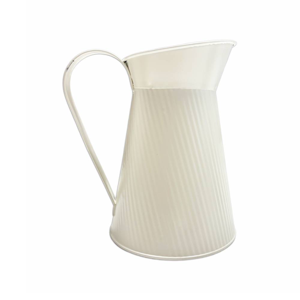 Vaso caraffa in metallo Bianco 13 x 16 x 19