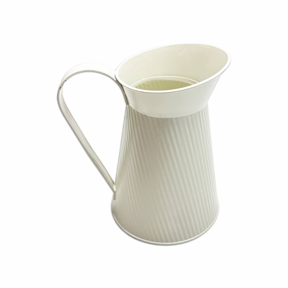 Vaso caraffa in metallo Bianco 11 x 14 x 16