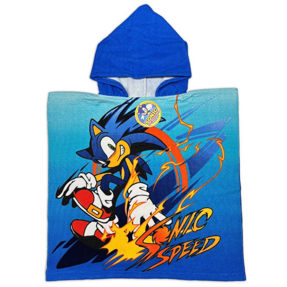 Poncho-Telo Mare Microfibra SEGA Sonic Personalizzato