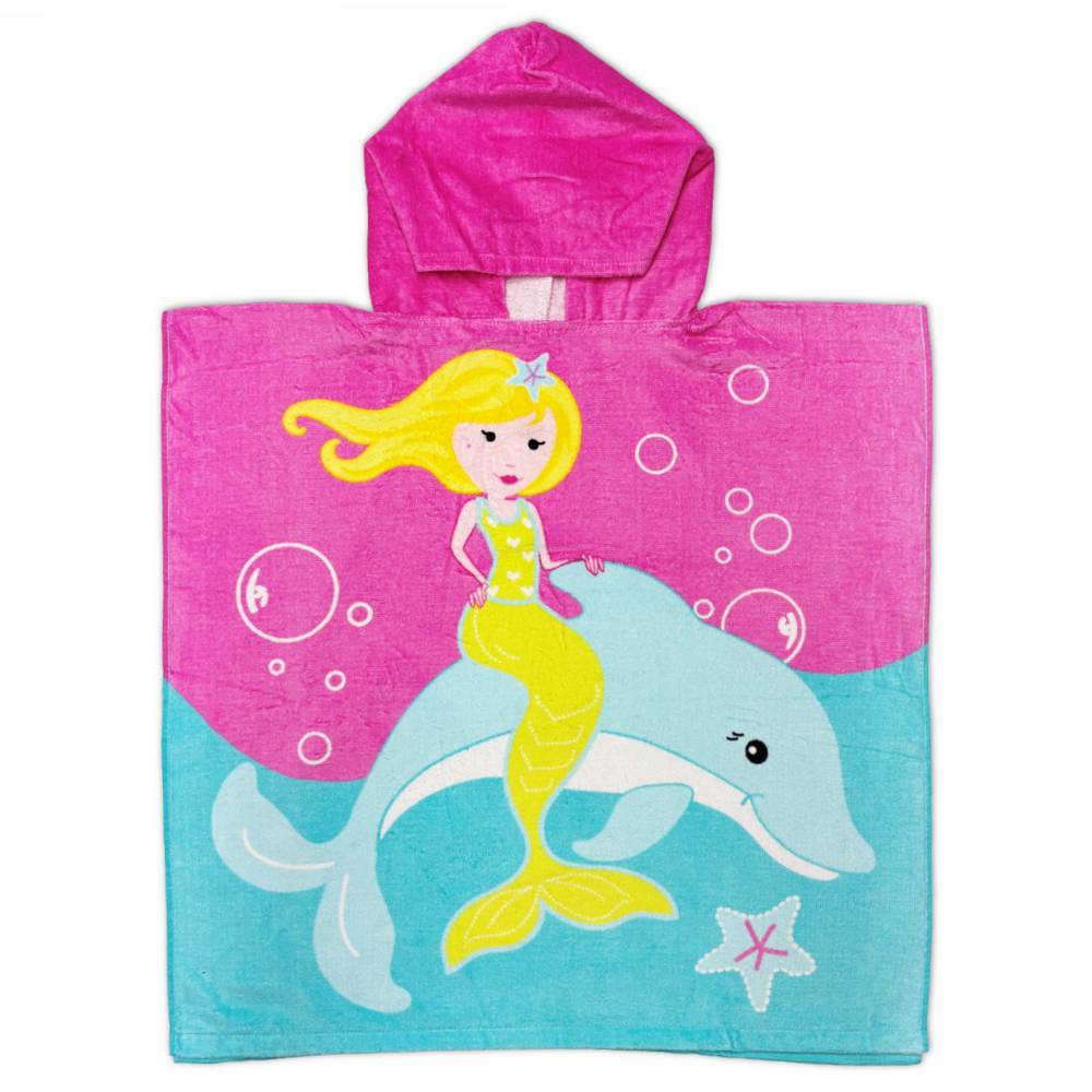 Poncho-Telo Mare Spugna New Sirena e delfino Personalizzato