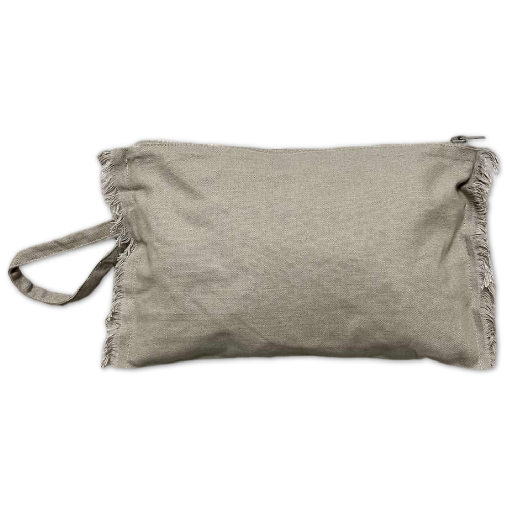 Pochette frange tortora