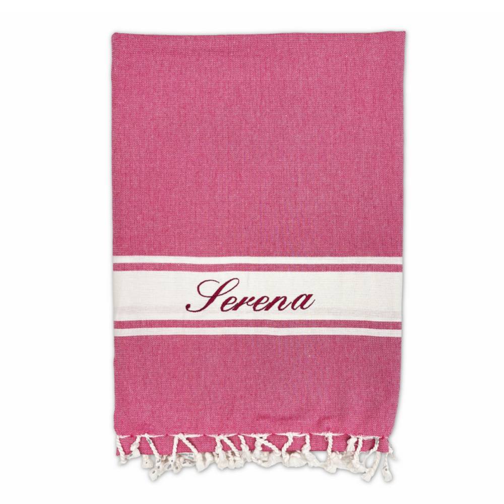 Fouta telo mare jolie Classic Fuxia 100 x 200 Personalizzato