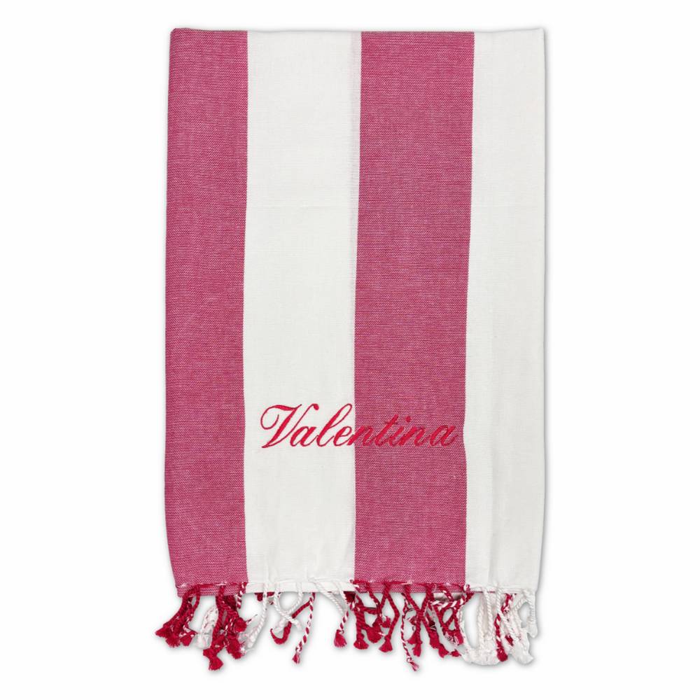 Fouta telo mare jolie Antigua Fuxia 100 x 200 Personalizzato