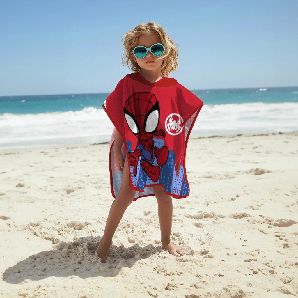 Poncho-Telo Mare Microfibra Marvel Spider-Man Personalizzato