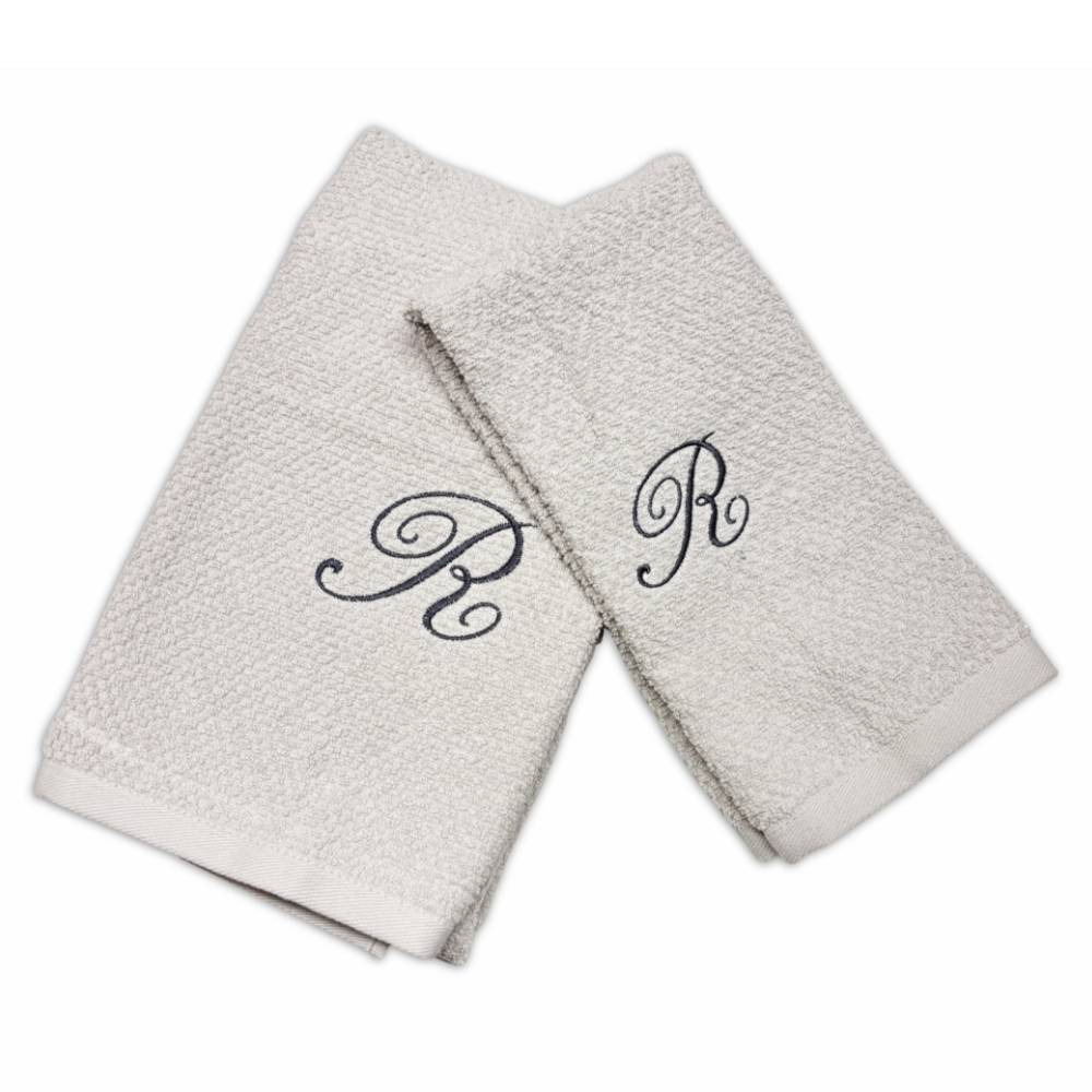 Coppia asciugamani chicco di riso grigio Personalizzato