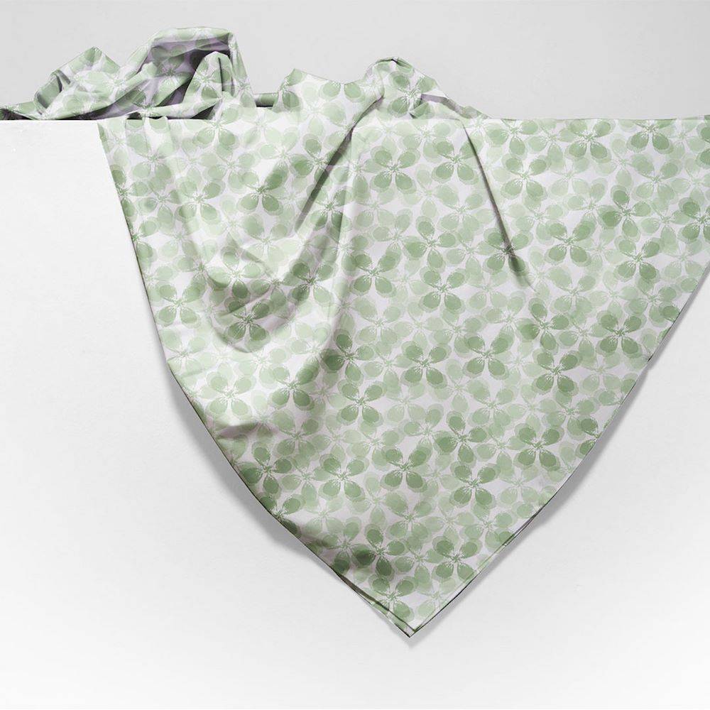 Copritutto Foulard cotone leggero Bliss fiori verde 170 x 295