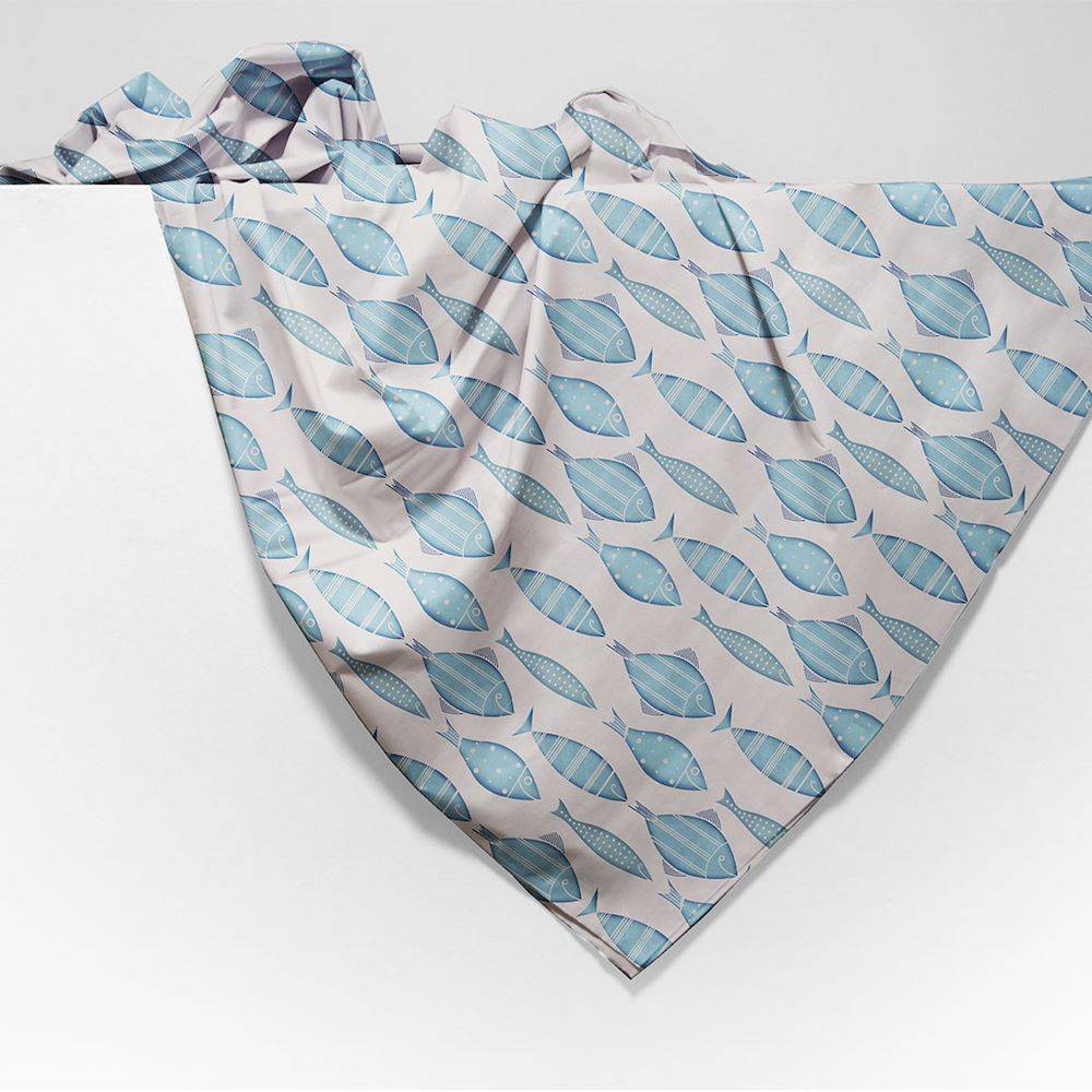 Copritutto Foulard cotone leggero Merida pesci tiffany 260 x 295