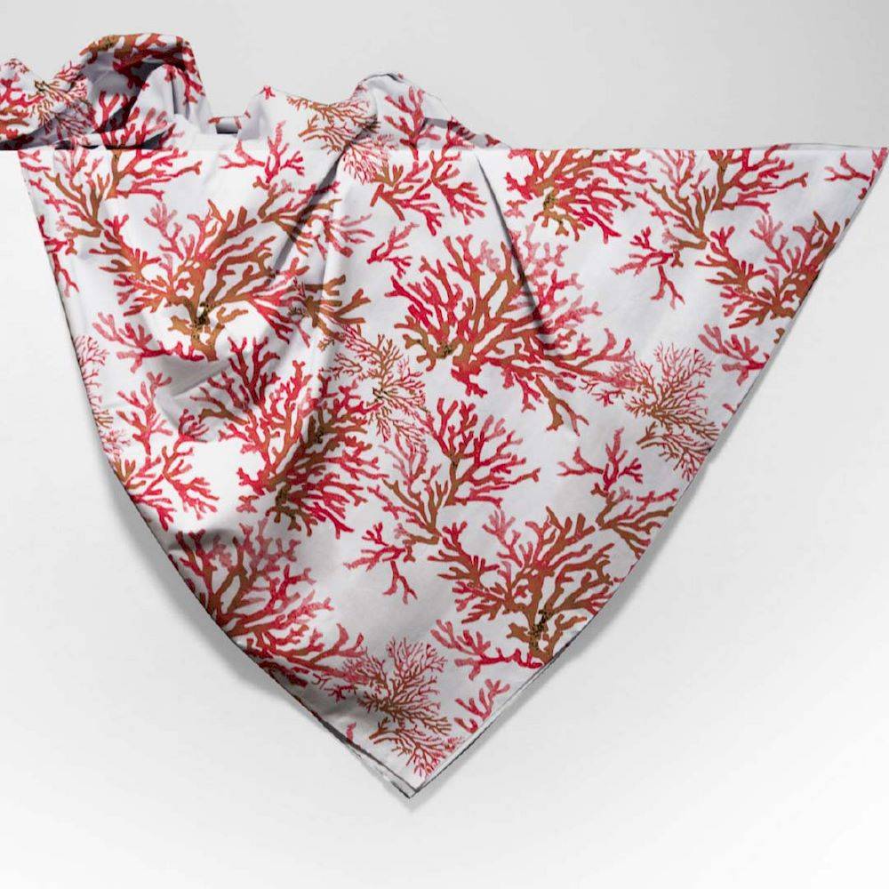 Copritutto Foulard cotone leggero Antille corallo rosso 260 x 280