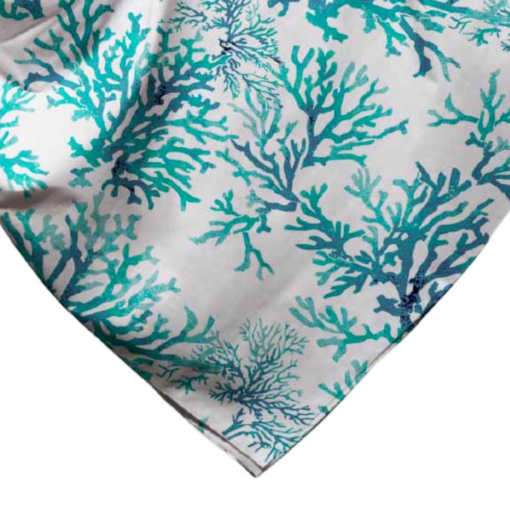 Copritutto Foulard cotone leggero Antille corallo acquamarina 260 x 280