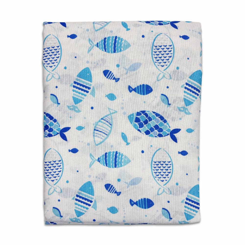 Copridivano copritutto Foulard Playa Pesciolini azzurri 250 x 280