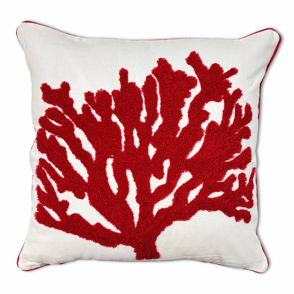 Federa cuscino marea 45 x 45 Corallo Rosso in rilievo