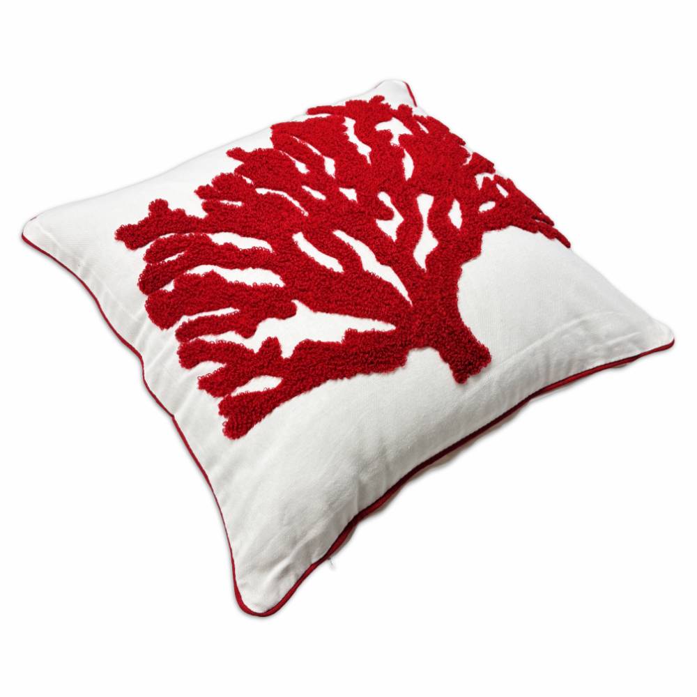 Federa cuscino marea 45 x 45 Corallo Rosso in rilievo