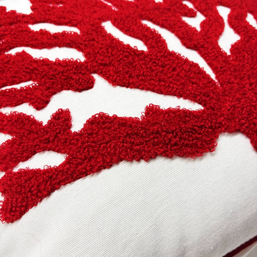 Federa cuscino marea 45 x 45 Corallo Rosso in rilievo