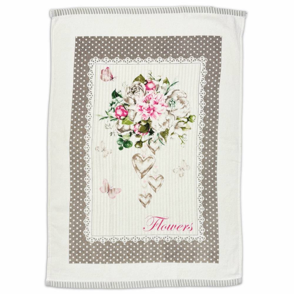 Canovaccio cucina spugna Lione Bouquet flowers