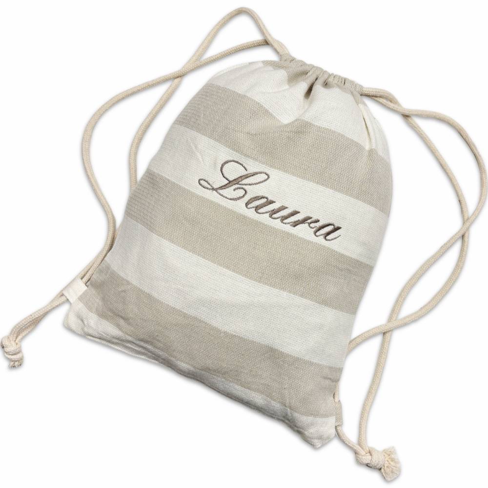 Sacca Fouta Versilia Beige Personalizzata
