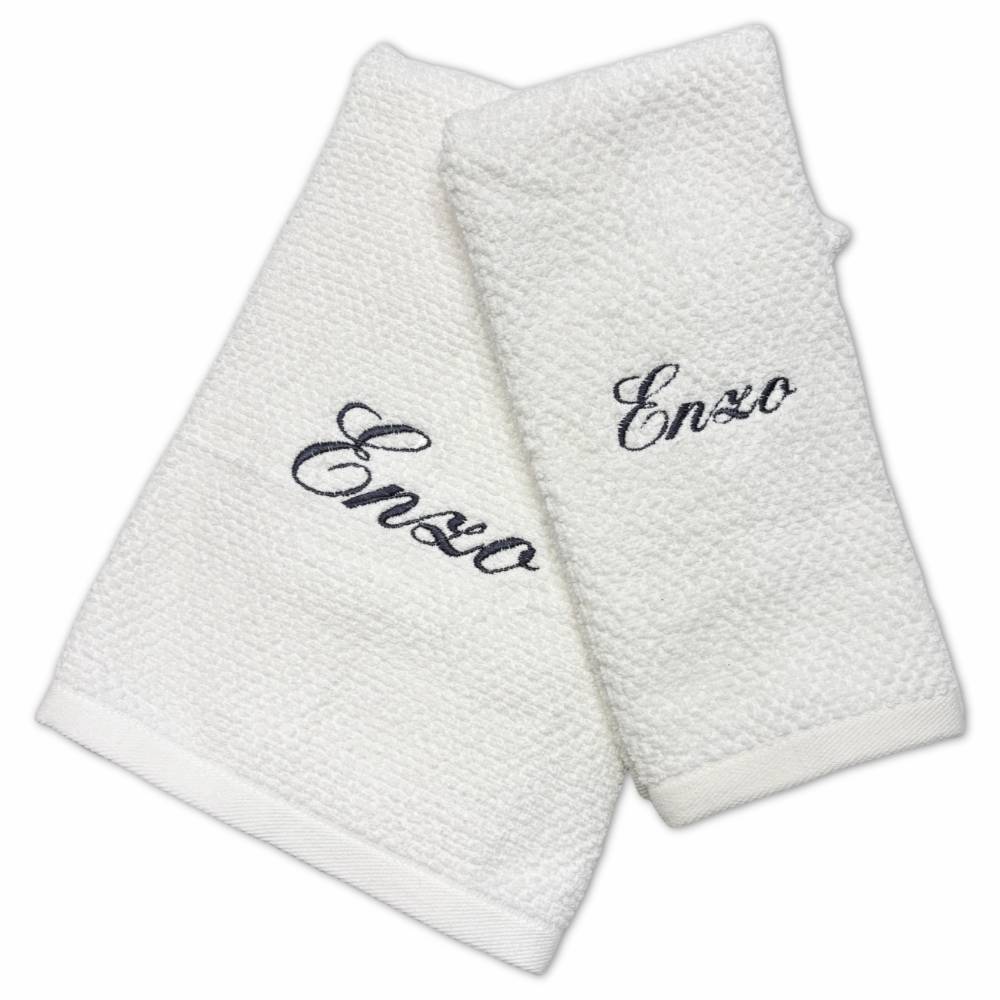 Coppia asciugamani chicco di riso bianco Personalizzato