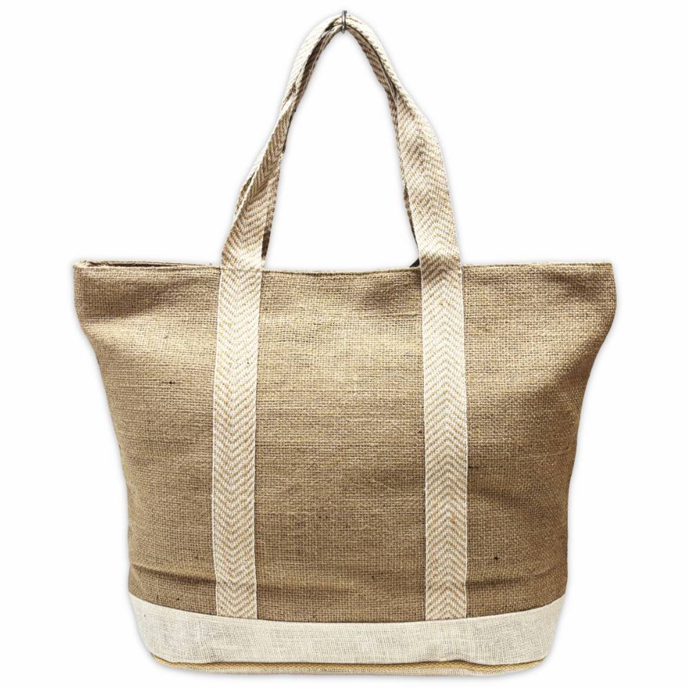 Borsa Mare Di Juta manici Beige Personalizzata