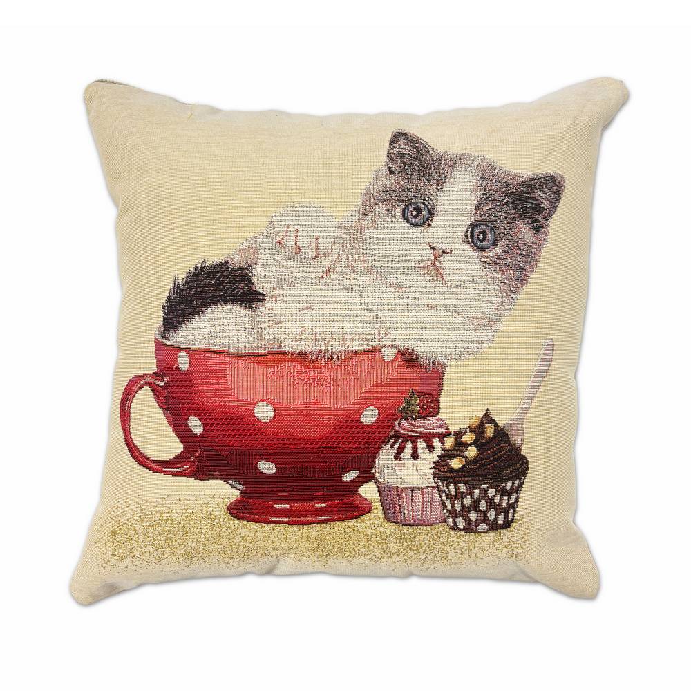 Federa in gobelin Gatto Cupcake 45 x 45