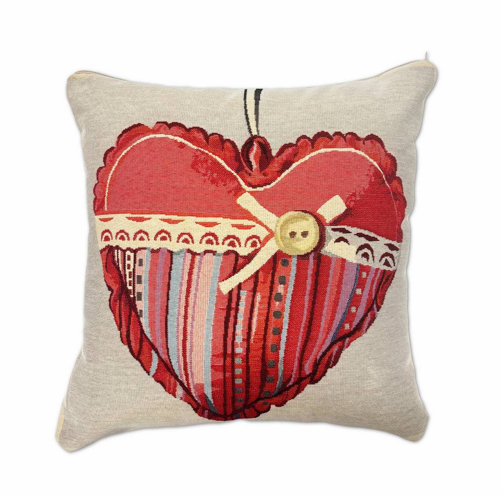 Federa in gobelin Cuore Rosso 45 x 45